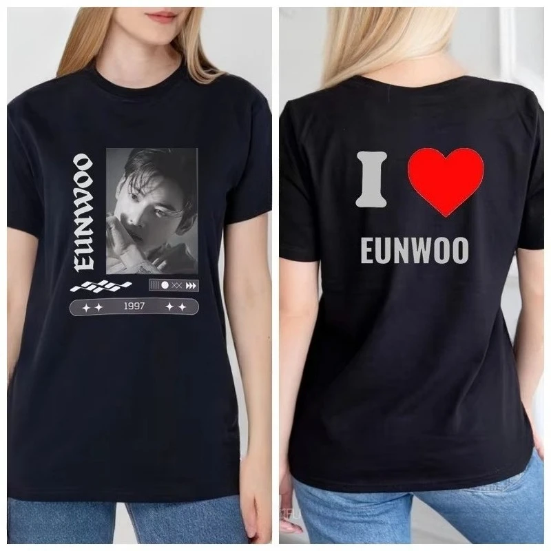 Cha Eun Woo Graphic T Shirts Gift Ideas for Fan Harajuku Women's T-shirt Concert Fans Shirt Korean Popular Clothes Y2k