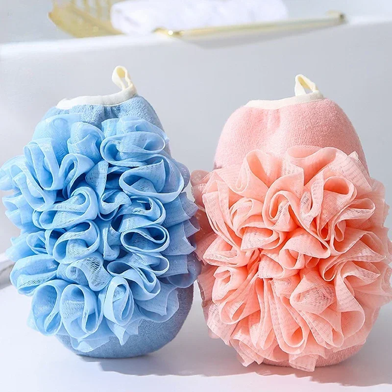 1pc Double Sides Portable Bath Gloves Body Scrubber Shower Exfoliating Sponge Body Cleaning Brush Massage Mesh Bathing Tool