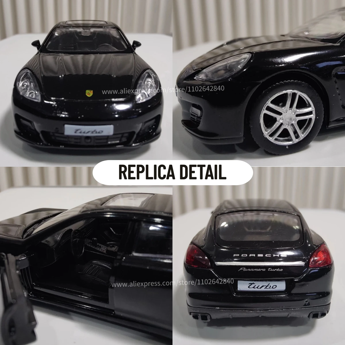 Porsche Panamera Turbo Modelo de Carro Réplica, Escala Metal, Arte Miniatura, Home Decor, Hobby Lifestyle, Coleção Toy Natal, Presente Kid, 1:36