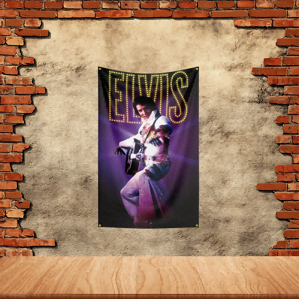 Drapeau de fête du groupe Elvis 90x150 pieds, bannière imprimée en polyester, tapisserie pour la décoration de jardin, garage, concert
