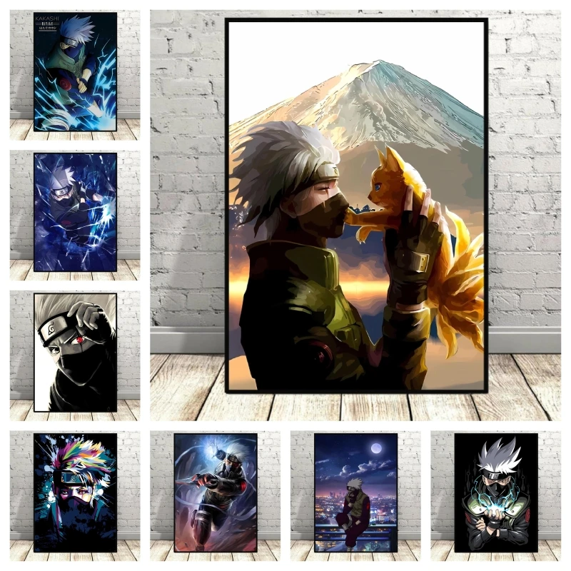 

Canvas Artwork Painting Naruto Hatake Kakashi Children's Bedroom Decor Room Home Picture Wall Decoration Kid Action Figures