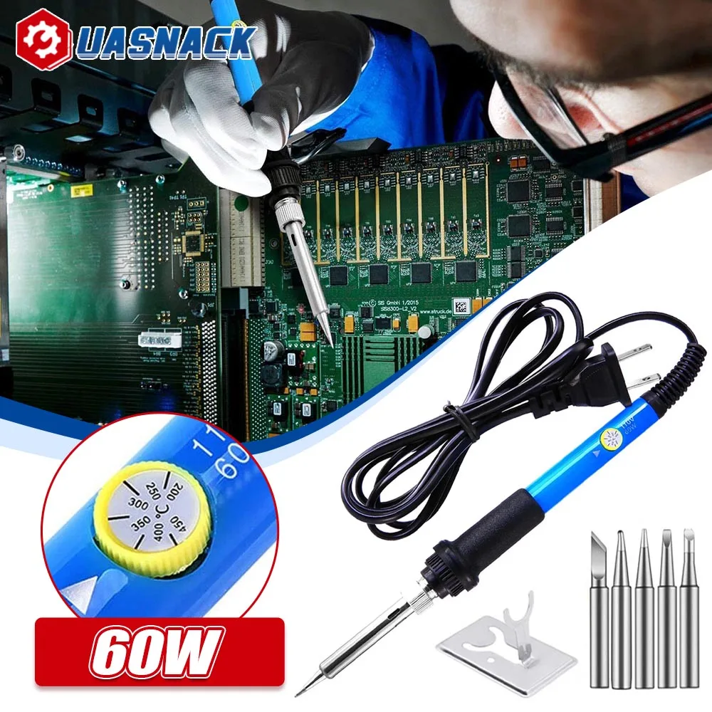 60W ไฟฟ้าเครื่องเชื่อมเหล็ก S อุณหภูมิปรับไฟฟ้าเหล็ก Mini Handle ความร้อนดินสอเครื่องเชื่อมเหล็ก220V/110V บัดกรีเครื่องมือ