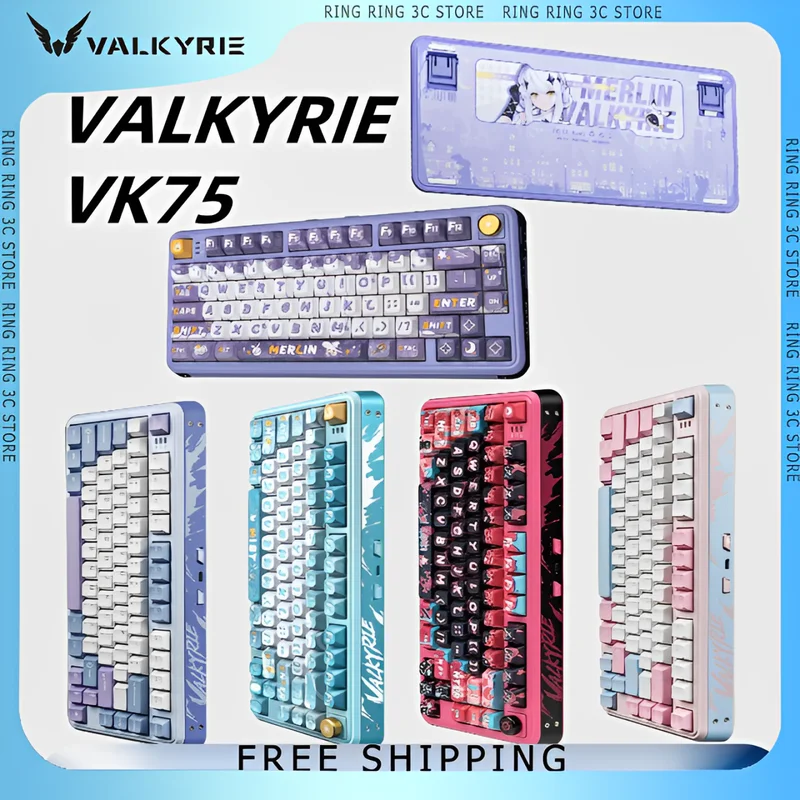 VALKYRIE VK75 Mechanical Keyboard Tri-Mode Wireless Bluetooth Gamer Keyboards Hot Swap RGB Customized Laptop PC Gaming Keyboard