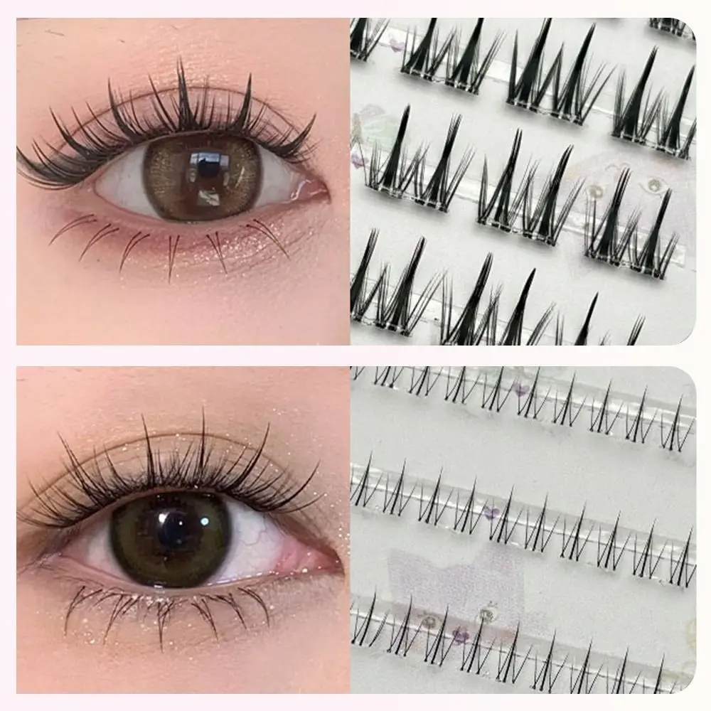 Wysokiej jakości rzęsy wielokrotnego użytku, samoprzylepne, bez kleju, 10 rzędów, rzęsy w kępkach, rzęsy pojedyncze.