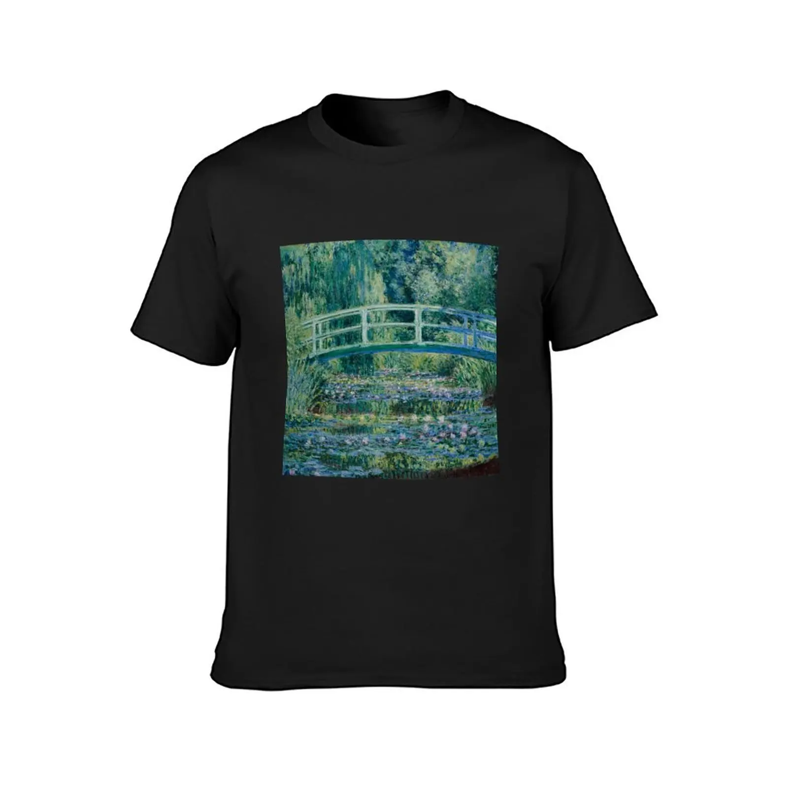 Claude Monet - Water Lilies and Japanese Bridge T-Shirt plain summer tops mens champion t shirts