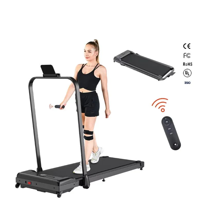 Popular remote control indoor cardio fitness walking mat portable folding electric treadmill