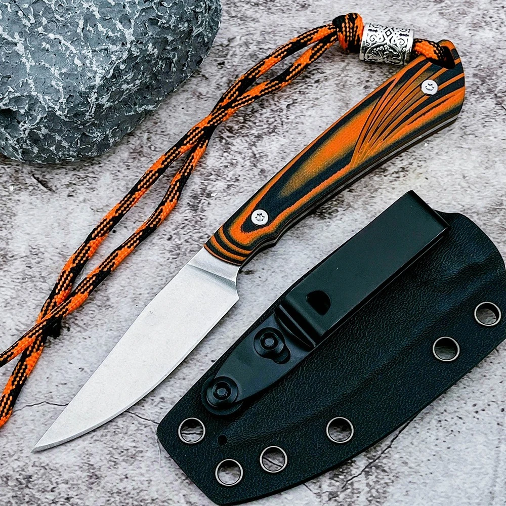 

Pocket Compact 8Cr13Mov Blade Utility Fixed Knives G-10 Handle with Durable Sheath Adventure Exploration Hiking Fishing Tools