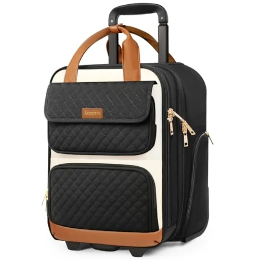 

Underseat Carry On Luggage with Wheels Airline Approved Personal Item Luggage 16-Inch Multi-functional Underseat Luggage Lightw