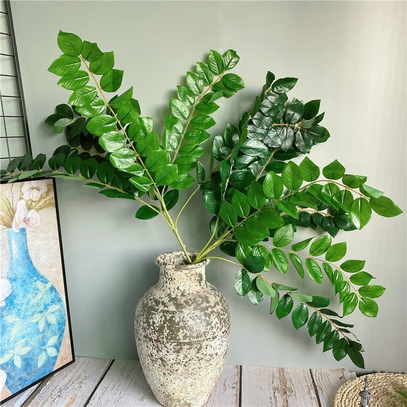 Tropical Tree Large Artificial Plants Tall 28'' Fake Eucalyptus Branch Plastic Plants False Ficus For Home Living Room Study Dec