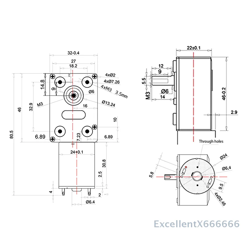 DC 12V Reduction Motor Electric Drive Motor 10RPM 18RPM 30RPM 40RPM 68RPM 90RPM 370 Reversible High Torque Worm Geared Motor