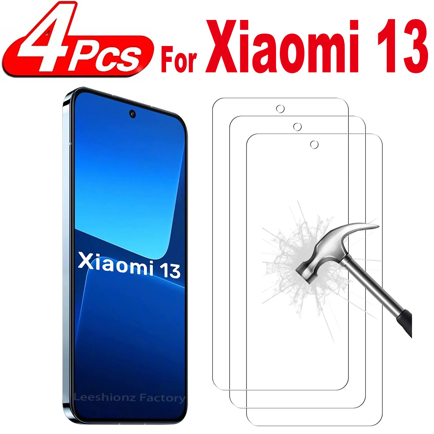 

Tempered Glass, HD Screen Protector 2/4Pcs 9H For Xiaomi 13 5G,