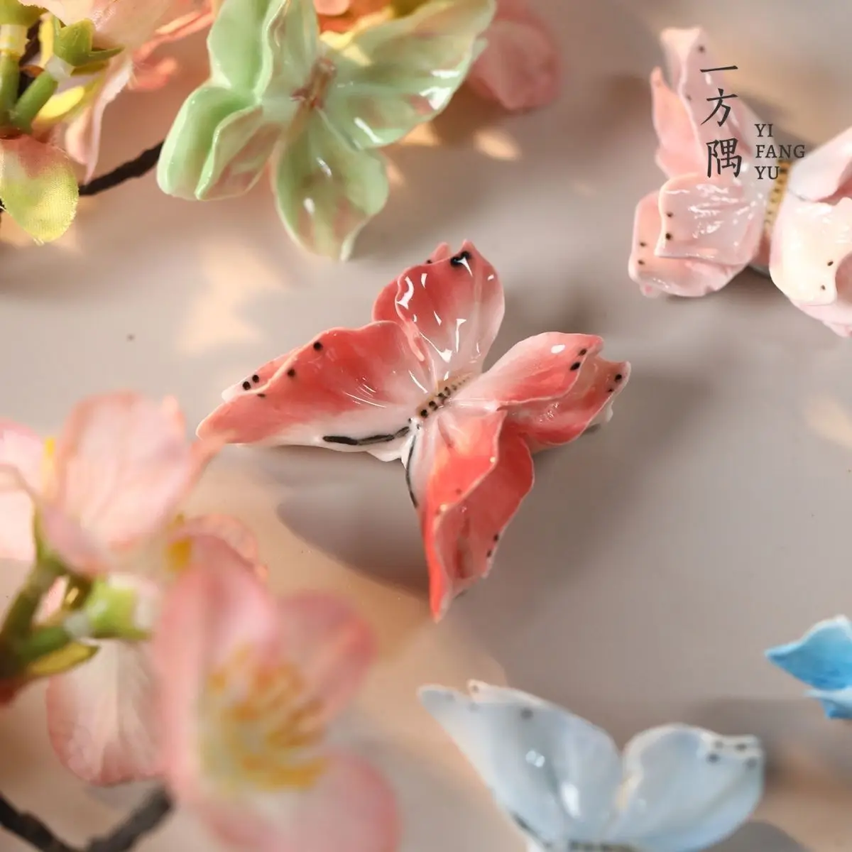 Butterfly Refrigerator Decor Ceramic Gift Room Magnet Universal Sticker Genuine High-Quality Hand-Painted Popular Trendy Item
