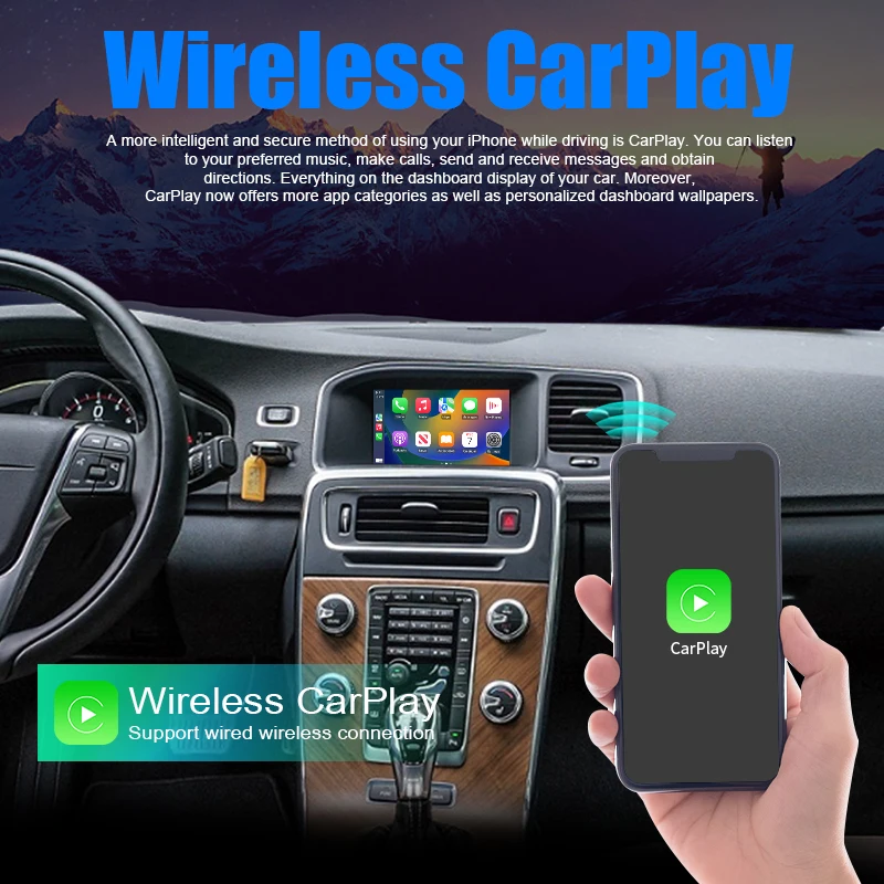 Wireless CarPlay for Volvo S60 S60L 2014-2019 7-inch LCD Screen Android Auto Interface Mirror Link AirPlay Car Play Function