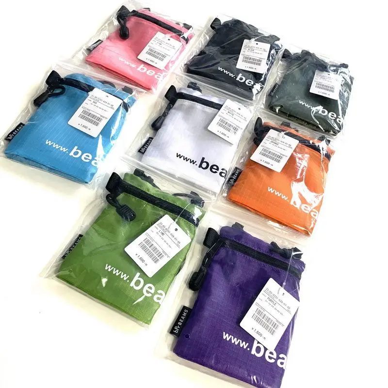 Beams Nisex Mini Neck Pouch Waterproof Nylon Crossbody Bag Zipper Coin Purse Card Holder Small Sling Bag for Travel Outdoor