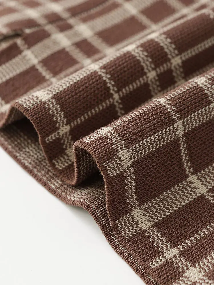 NLZGMSJ Woman Streetwear Single Breasted Long Sleeve Knitted Cardigan Plaid Sweater Coats  Women 2025 Casual Knit Top