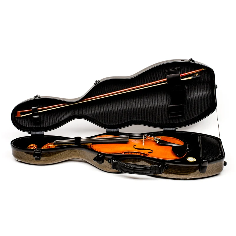 CHRISTINA Violin Case Gourd Shape Dark Gold VB65 Lightweight New Composite Materials with Straps Available in 4/4-1/8 Sizes