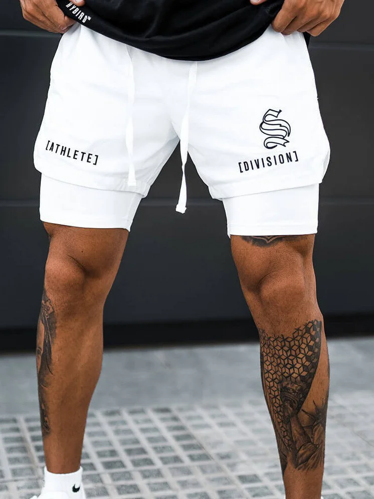 

2024 American Baskeall Sle Double Layer orts with Inner Qui Dry Elastic Fitn Training Five Minutes Running ...