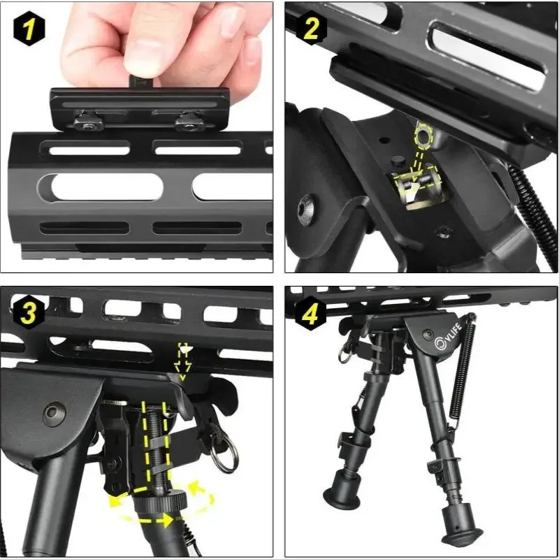 High Quality Tactical M-lok Mount Handguard Adapter Low Profile Rifle Accessory Harris Picatinny Bipod Adapter Mount Sling Stud