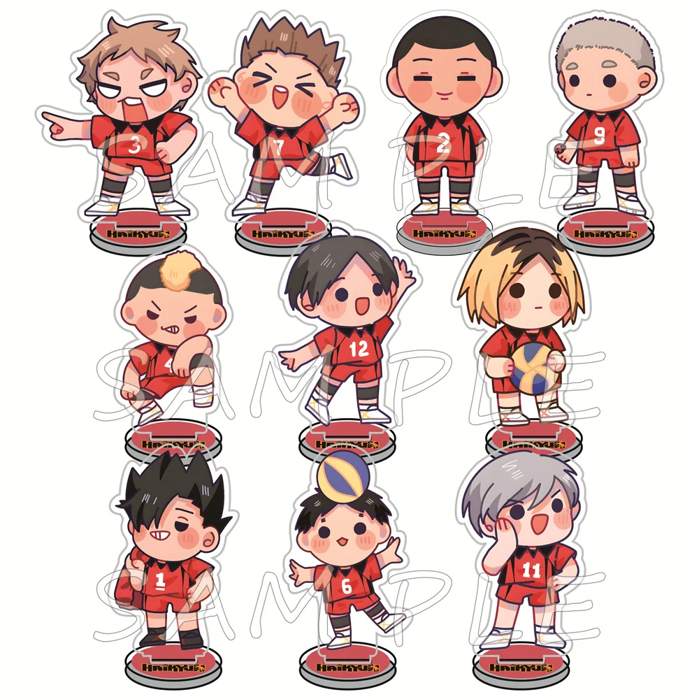 Haikyuu!! 10cm Acrylic Stand Figures Keychain Volleyball Sports Anime Desktop Tabletop Ornament Otaku Fans Collectible Gift