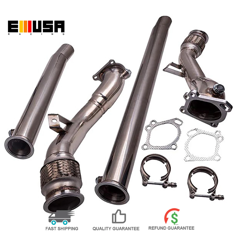 Emusa 3 Inch Downpipe Fit for Audi S4 RS4 A6 Allroad B5 C5 2.7L V6 30V Turbo