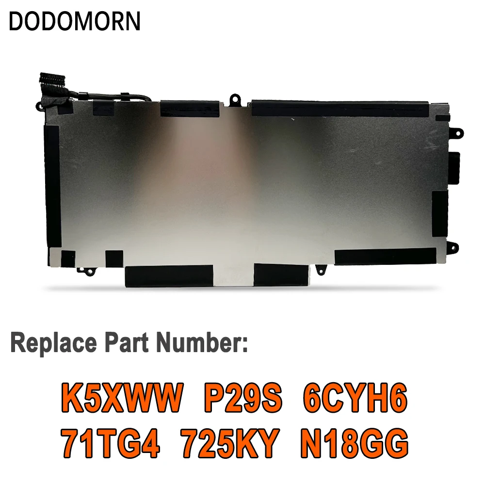 Аккумулятор DODOMORN 71TG4 K5XWW для ноутбука DELL Latitude 5289, 7389, 7390, 2 в 1, серия L3180, высокое качество, 725KY, N18GG, 7,6 В, 60 Вт/ч