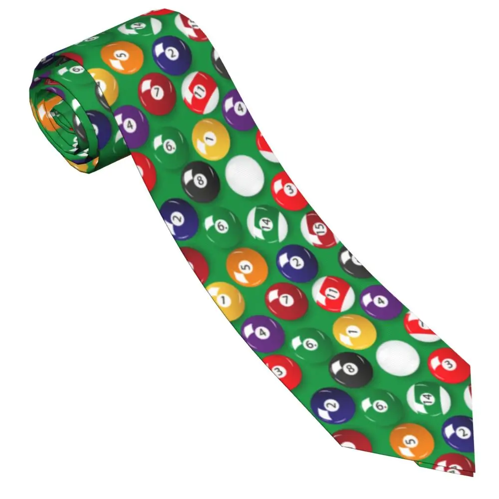 Set Of Color Billiards Balls Necktie Unisex Polyester 8 cm Neck Ties for Men Fashion Narrow Shirt Accessories