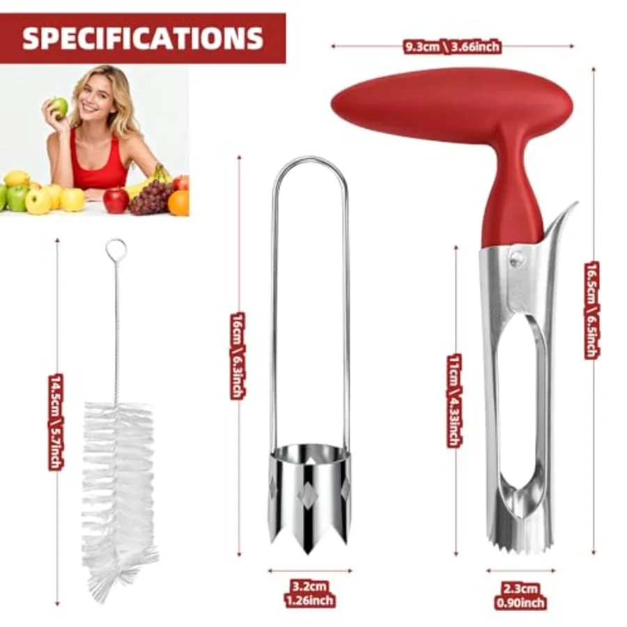 2-delige groenten- en fruitboor Roestvrijstalen kernverwijderaar voor gemakkelijke draaiende uitboren van appels Peren Ananas Bell Peppe