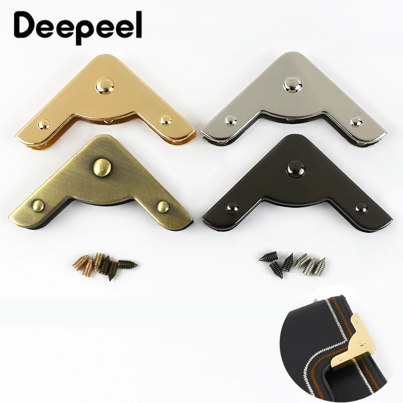 

4/10Pcs Deepeel 40mm Metal Bag Corner Protector Buckles Edge Wrapping Screw Clip Buckle Handbag Decor Clasp DIY Bags Accessories