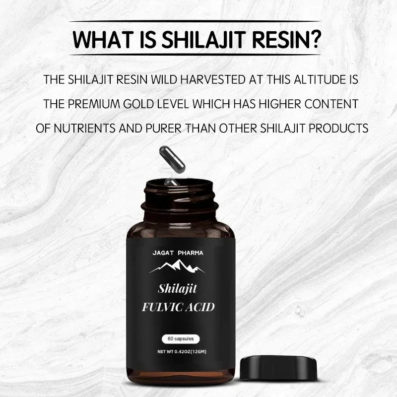 Organic Himalayan Shilajit Capsules & Resin Naturally Occurring Fulvic Acid 85+ Mineral Energy Supplement