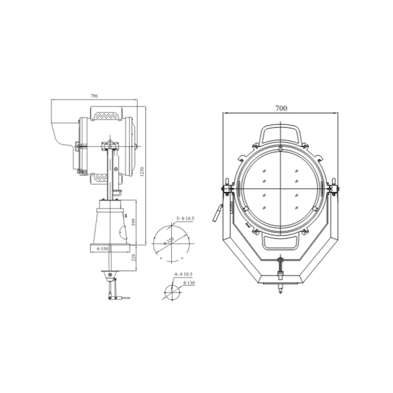 Marine เก่าเหล็ก Searchlight TZ1ทรงกลม Glare ไฟซีนอนน้ำท่วม Sweeping Sea โคมไฟ220V1000W