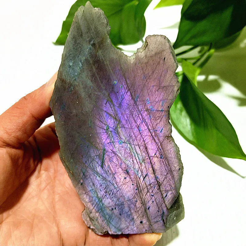 Natural Crystal purple Labradorite Section Magical Energy Heals The Spirit And Ward off FengShui Crystal Room Decoration