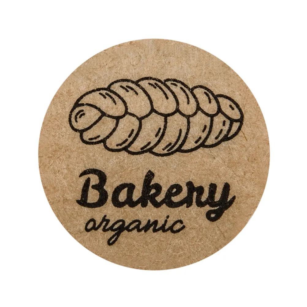 

Round Decorative Sticker Labels Adhesive Kraft Paper Food Baking Business Label Stickers Pastry Craft Gift Tag Sealing Closure