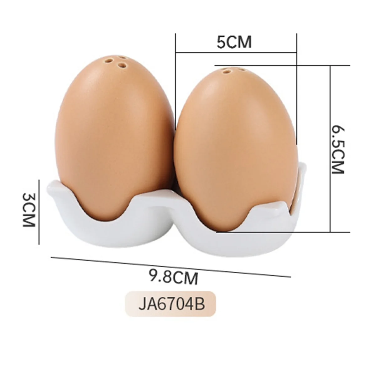 세라믹 소금 후추 셰이커 세트, 미니 다크 브라운 계란 모양 셰이커, 카톤 디자인 홀딩 스탠드