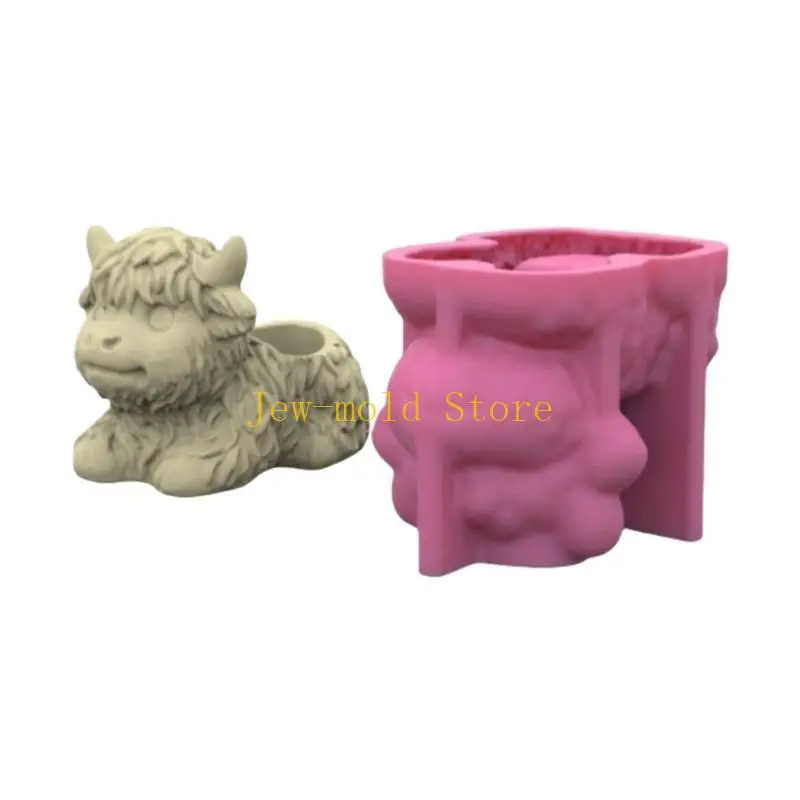 

C71B Planter Mold Crafting Mould Calf Flexible Vase Molds for Planter