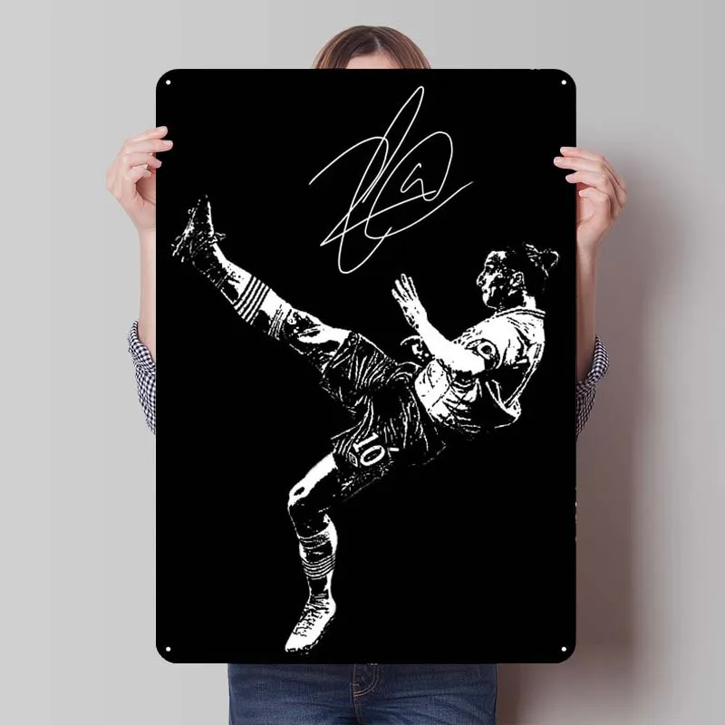 Zlatan Ibrahimovic Custom Metal Sports Signs Poster Modern Home Decoration Living Room Tinplate Sign for Wall Art Decoration