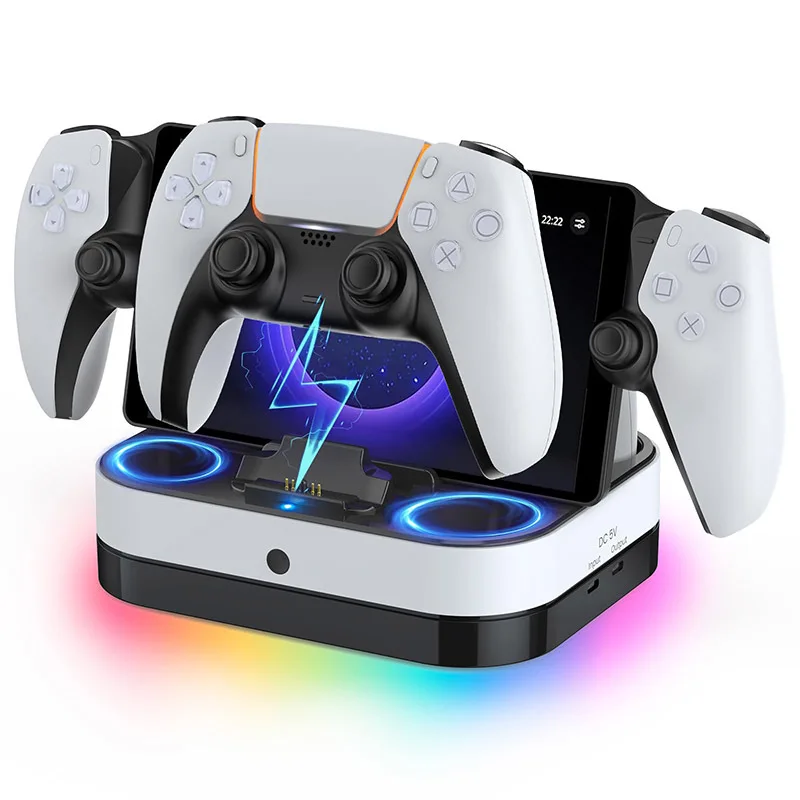 

Dual P5 Charging Station for PS-5 Controller and PS Portal,P5 Controller Fast Charging Dock With LED Indicator and RGB Light