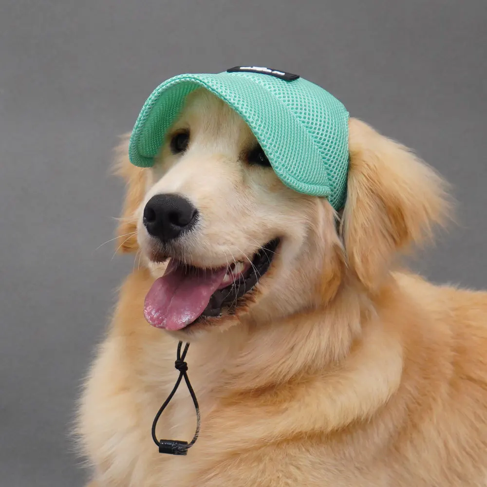 Dog Baseball Cap Mesh Pet Dog Hat Breathable  for Small Medium Dogs Ear Holes Adjustable Dog Hat Pet Accessories