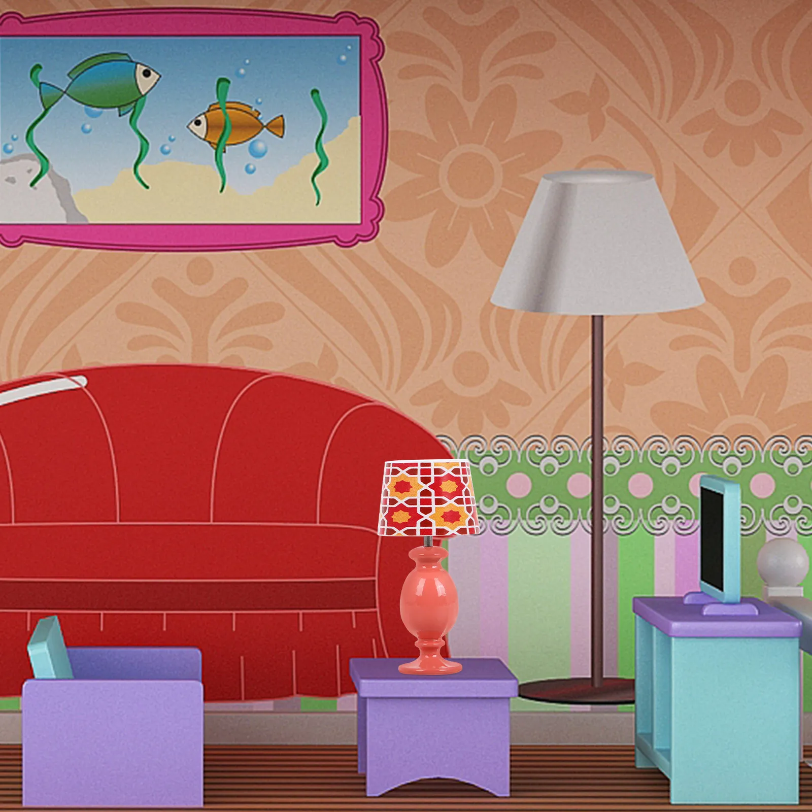 

Dollhouse Electric Lights Accent Lamp Accessories Lighting Miniature Bedside Decoration