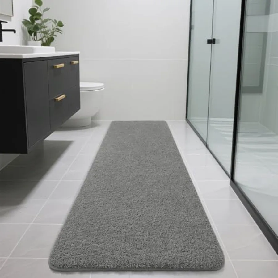 

Длинные коврики для ванной 70x24, очень мягкие и впитывающие, нескользящие, пушистые, для пола в ванной, у ванны и душа, размер M