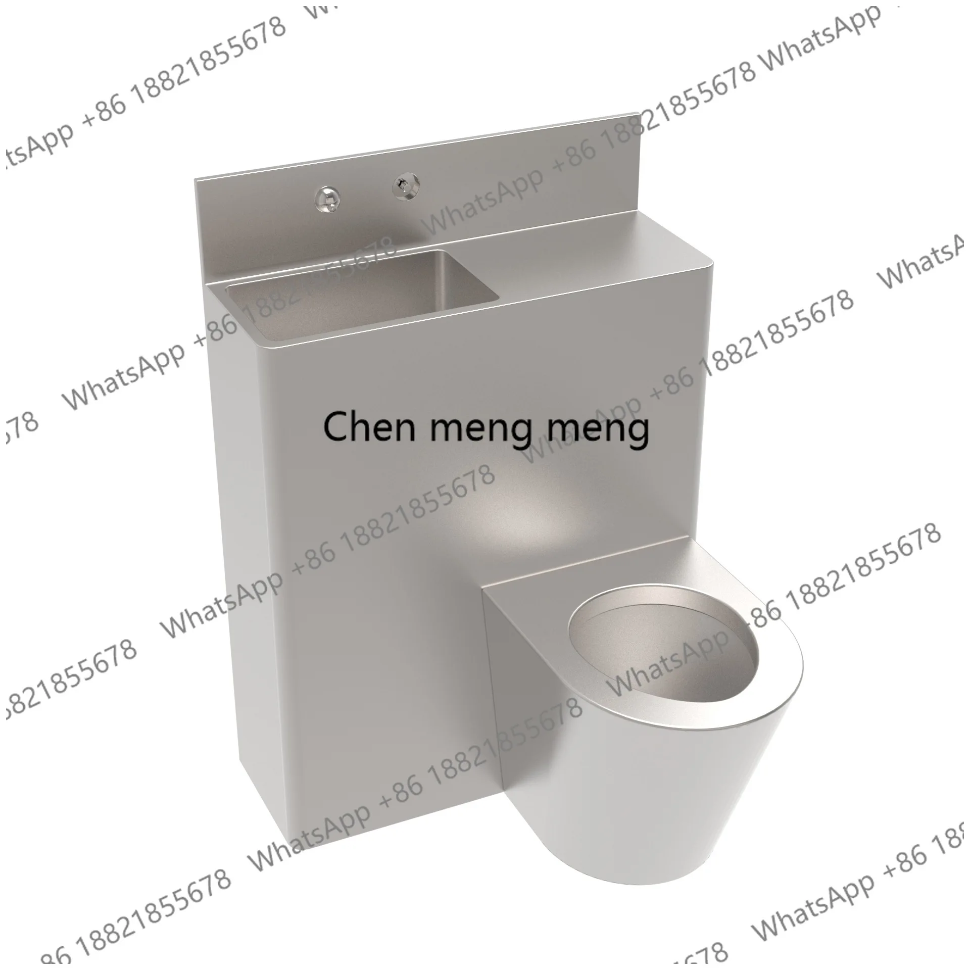 Engineering 304 stainless steel toilet, prison engineering floor-to-ceiling one-piece wash basin toilet