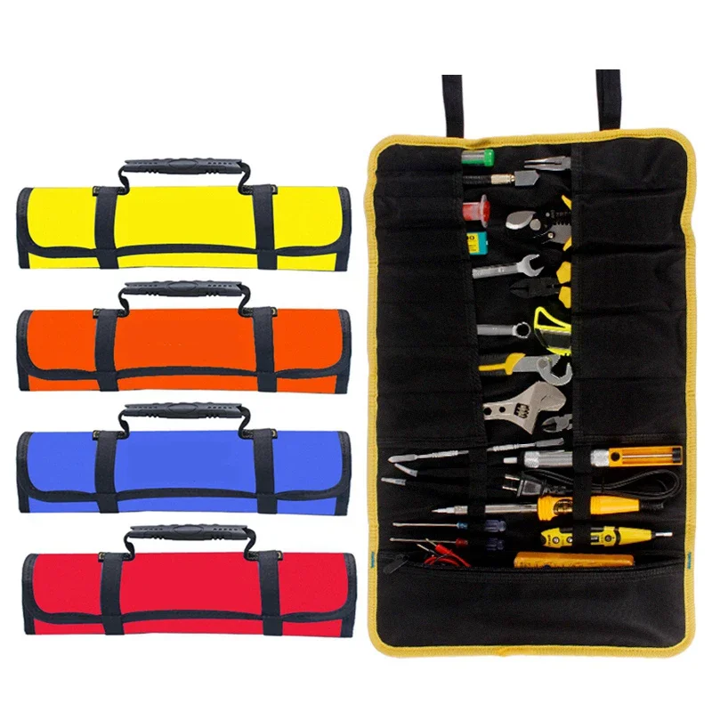 Portable Tools Pouch Case Organizer Holder Multifunction Oxford Cloth Wrench Bag Folding Tool Roll-up Bag Storage Pocket