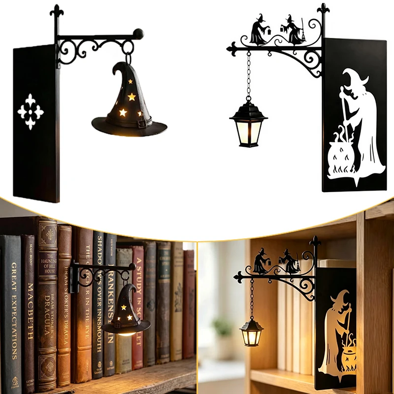 Bookshelf Lantern Library Lantern Decorative Retro Nook Light Bookshelf Lamp Multifunctional Warm Led Nightlight Ornament