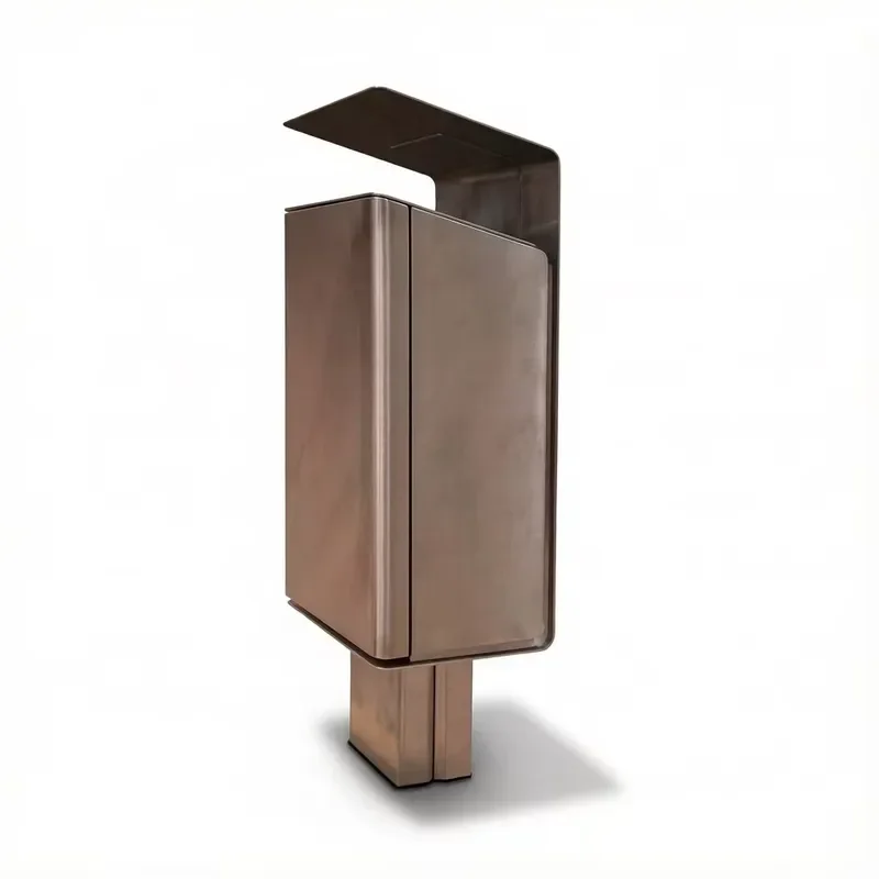 Lockable Stainless Steel Ashtray Floor Standing Brushed Metal Cigarette Bin for Hotel Outdoor Street Use with Flip Top Lid