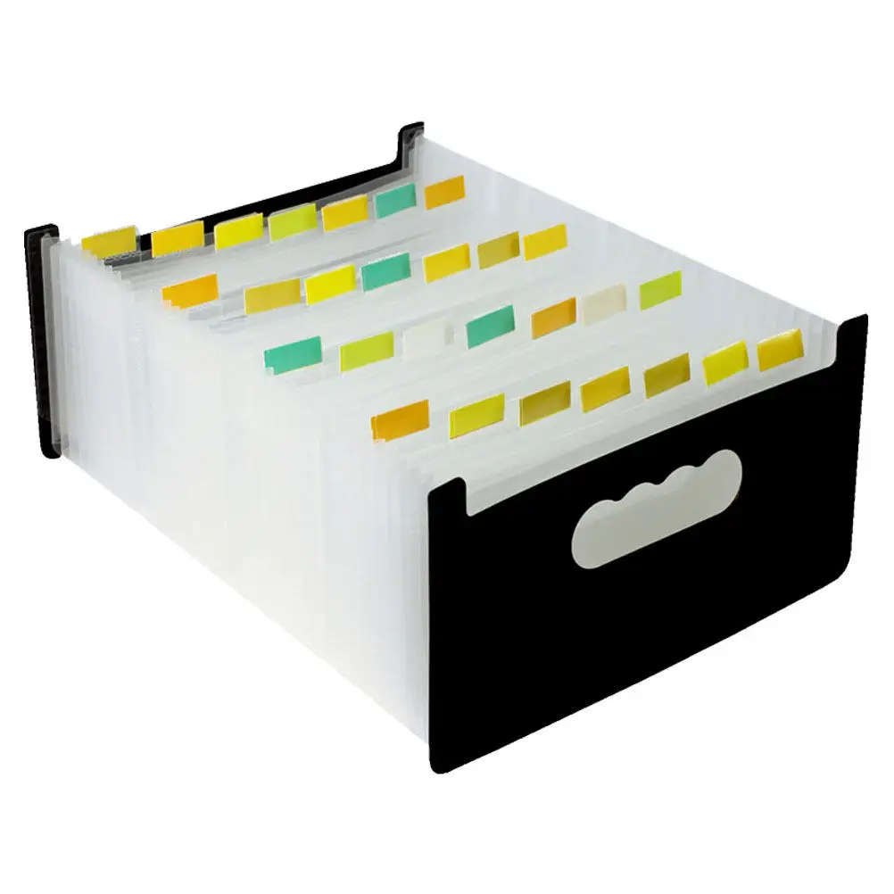 A6 Mini Accordion Plastic Folder Bag Expanding Document Organizer Portable Office File Holder Waterproof Document Storage