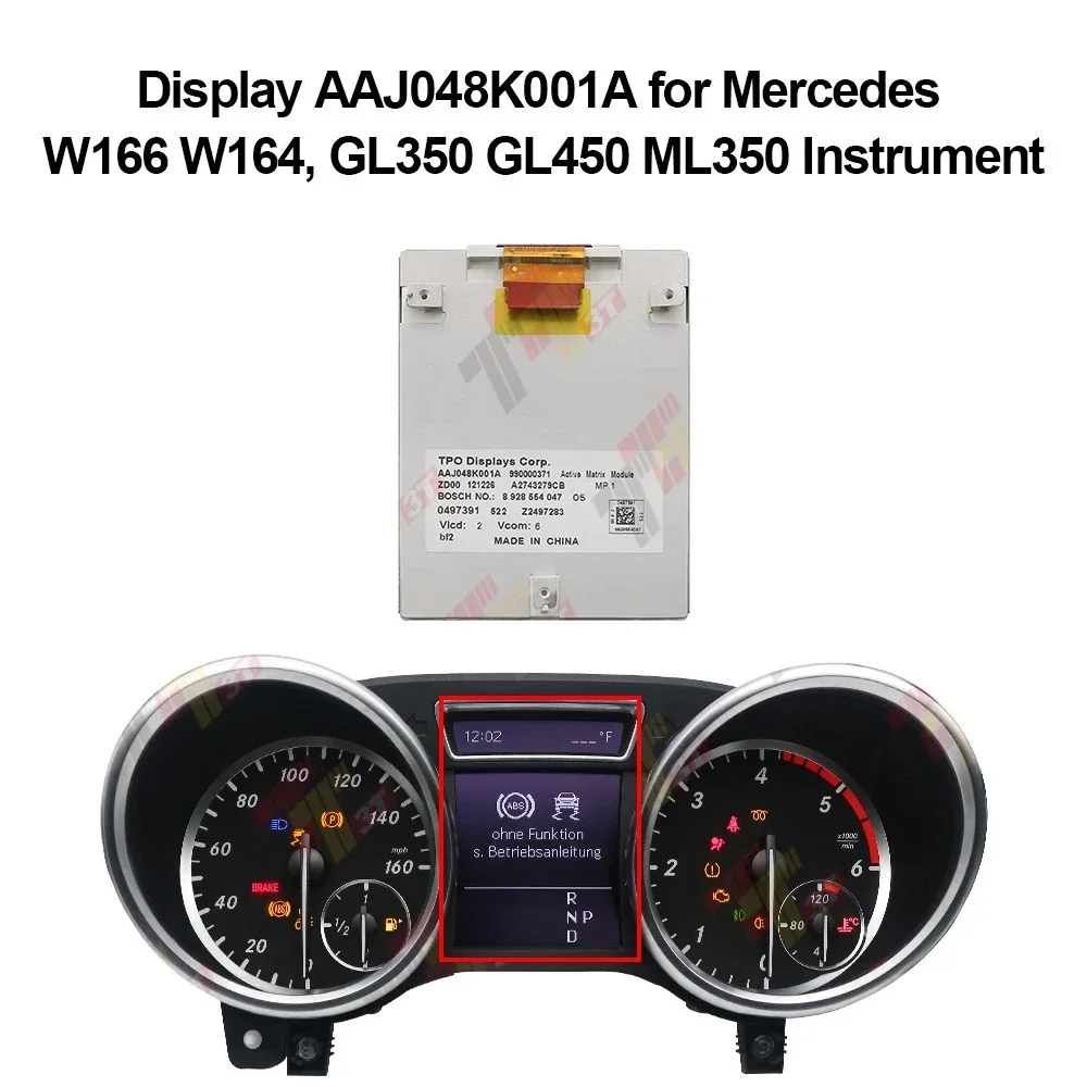 Farbdisplay AAJ048K001A für Mercedes W166 W164, GL350 GL450 ML350 Armaturenbrett – Detail 2