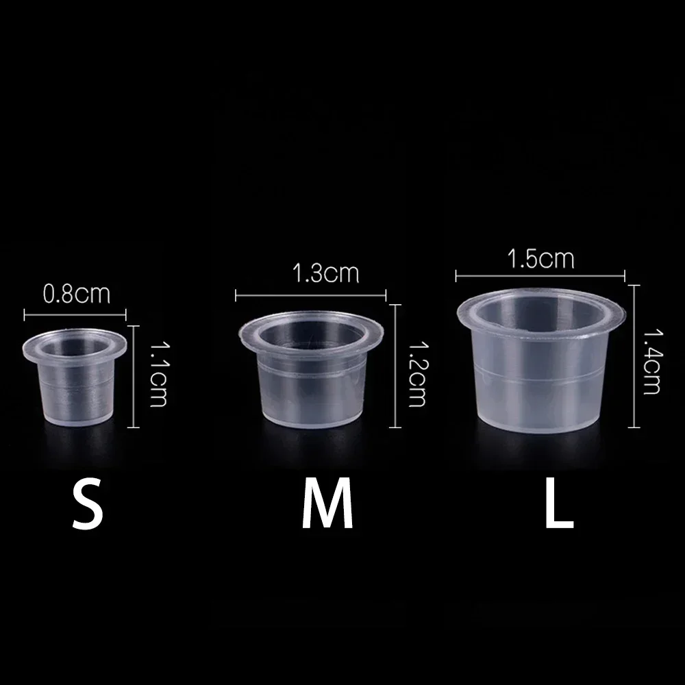 

100pcs Disposable Tattoo & Permanent Makeup Pigment Ink Caps Cups Large Medium Small Size Tattoo Ink Cups