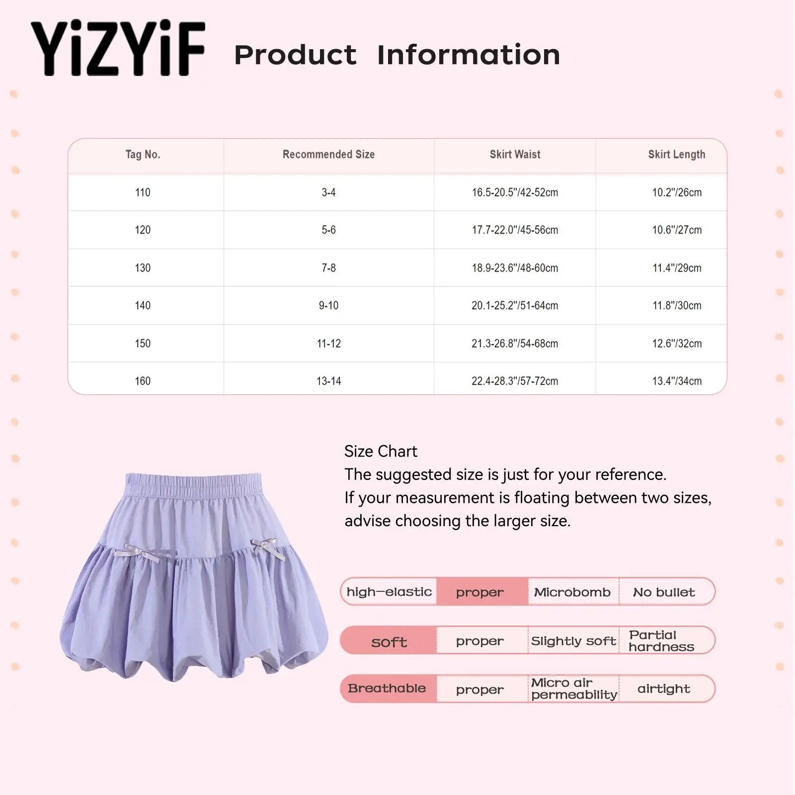 

Kids Teen Girls Bow Tie Ruffled Elastic Waistband Puff Skirt with Inner Shorts for Daily Active Play Outdoor Party