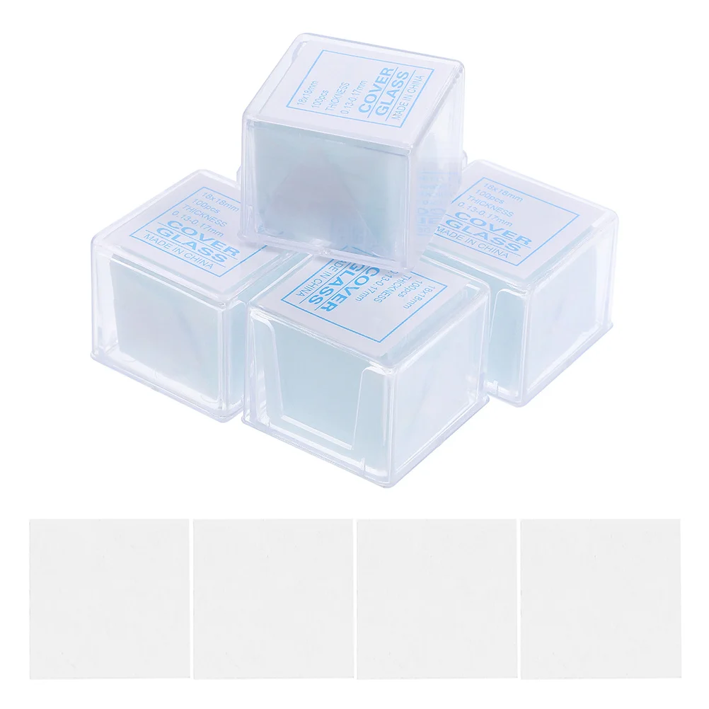 

500Pcs Microscope Cover Glass Clear Durable Square Cover Slips Specimen Preparation Microscope Slides Glass Square Glasses