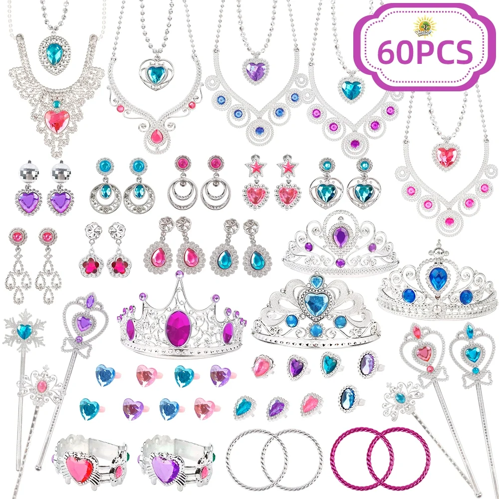 

Children's little angel show dress up pretty skirt Tiara Angel stick Princess crystal shoes Crown Princess jewelry set toy