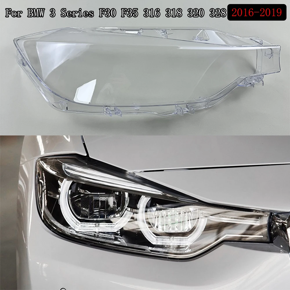 

For BMW 3 Series F30 F35 316 318 320 328 2016 2017 2018 2019 Car Headlight Headlamp Light Lens Case Auto Shell Cover Lampshade